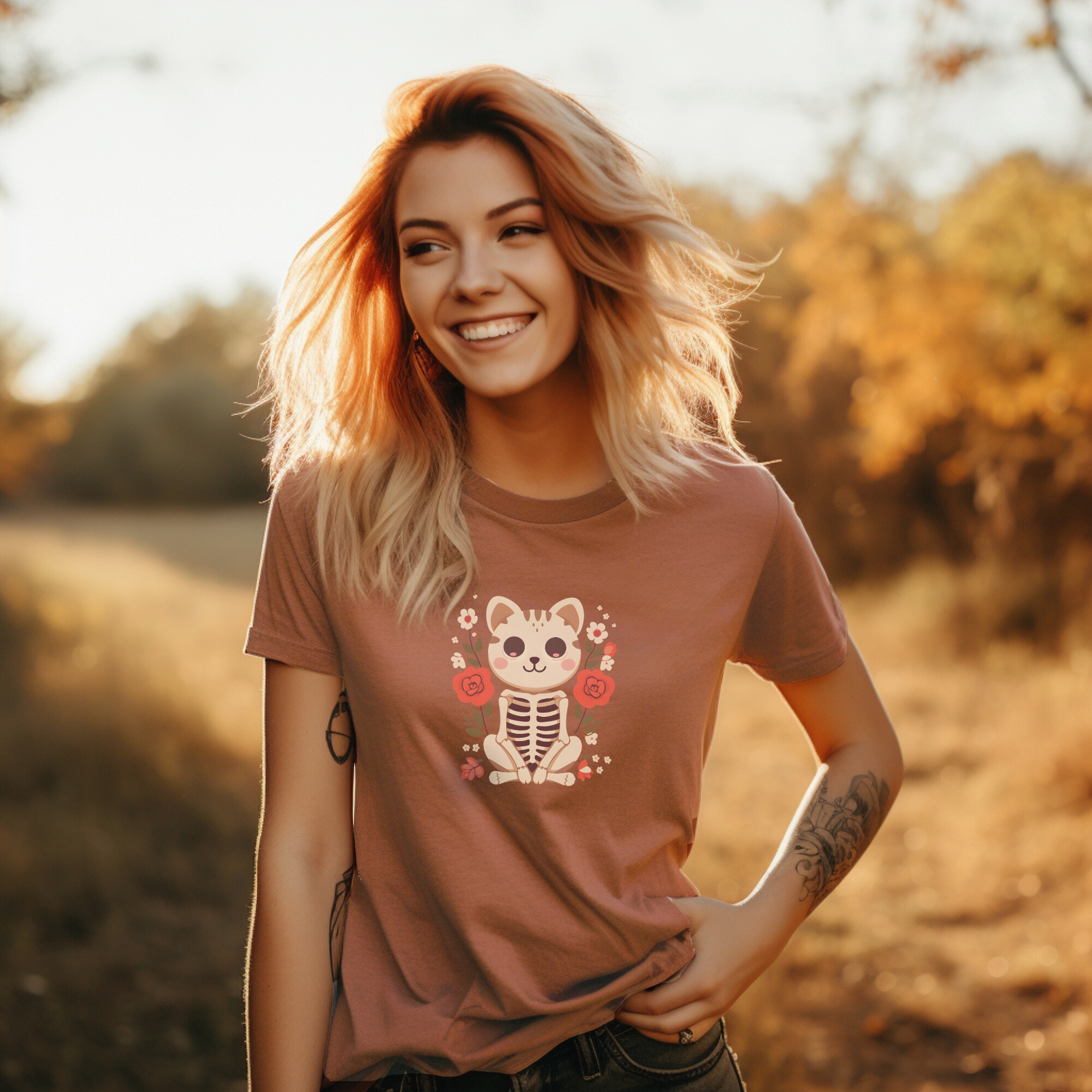 skelly cat t shirt