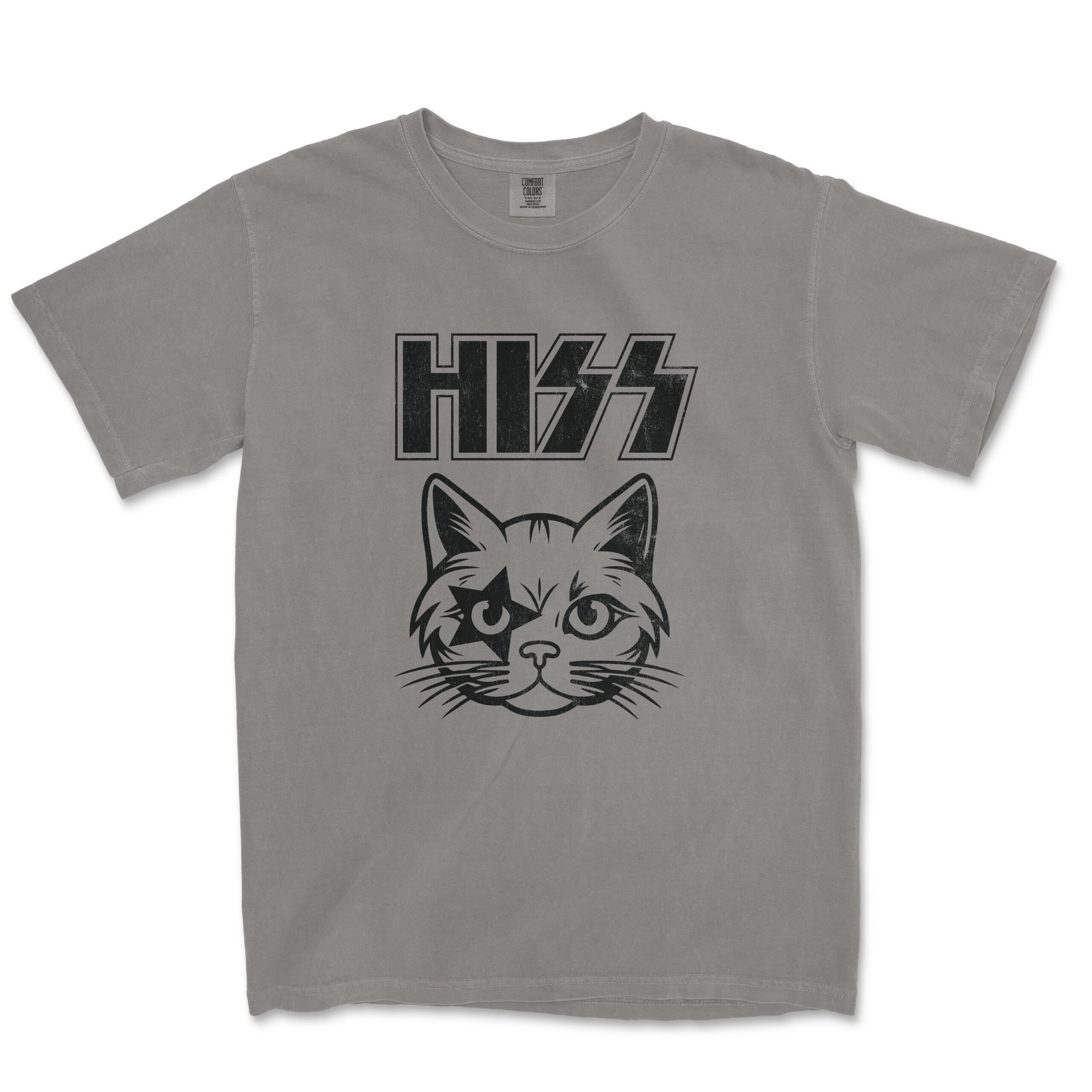 hiss t shirt comfort colors 1717 gray flat lay scaled
